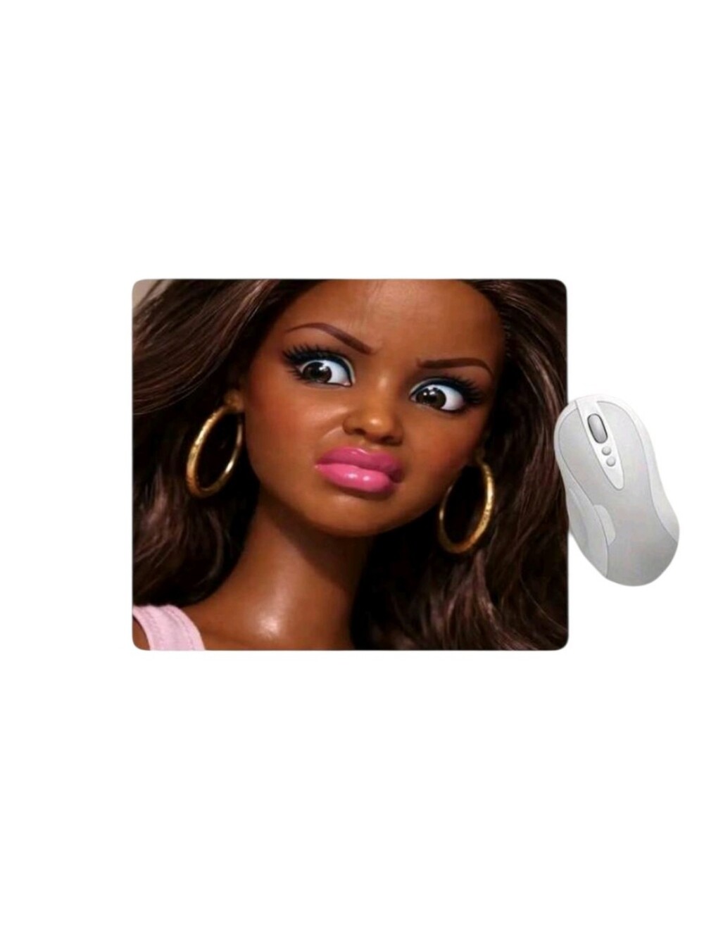 Barbie Doll Face Mouse Pad